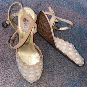 Vintage Anna Sui Summer Pumps Heels Wedge Shoes